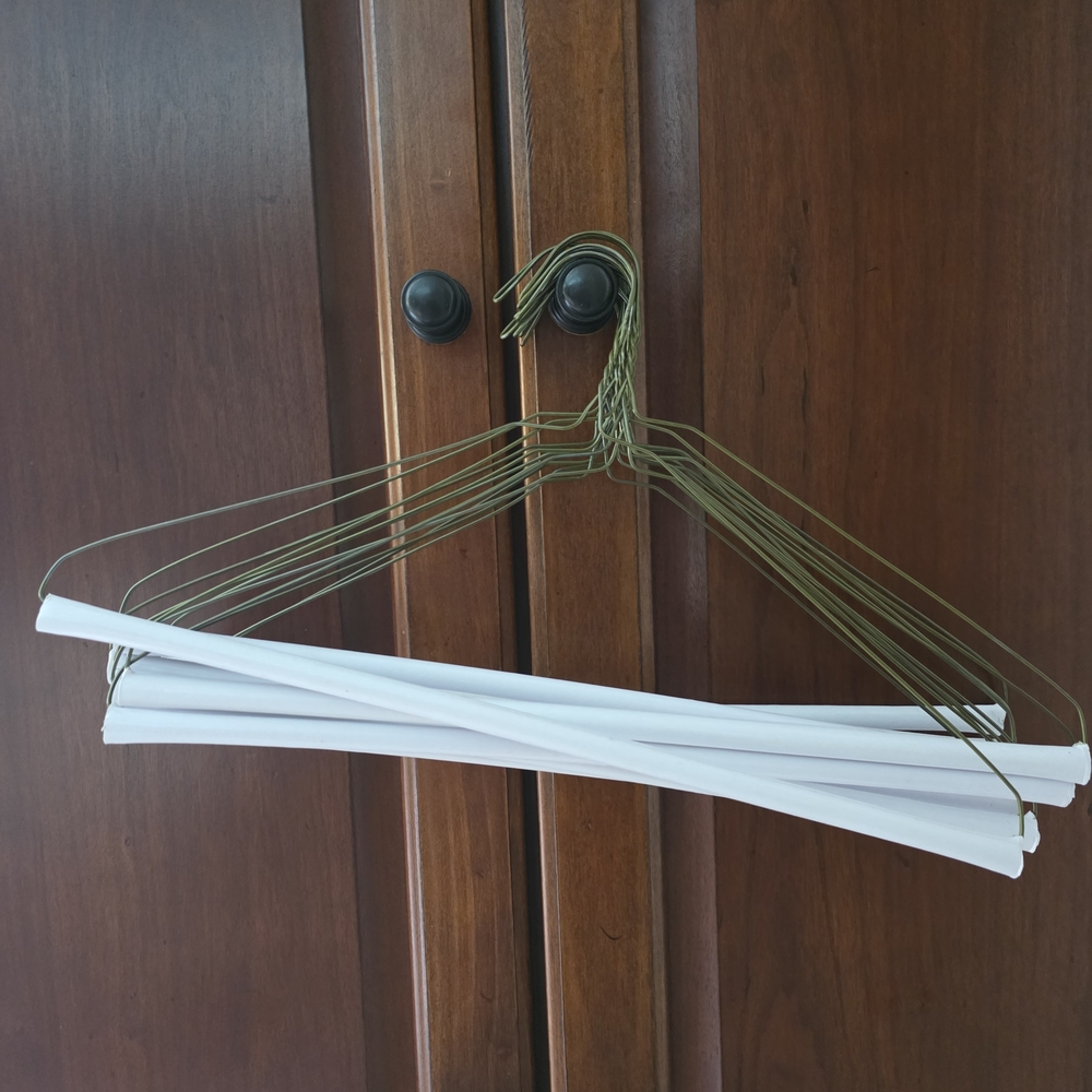 Durable Olive Wire Hangers for Closet Organization